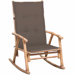 VidaXL 3063911, Terrace, Siège rembourré, Bambou, Taupe, Polyester, 660 mm