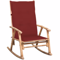 VidaXL 3063912, Terrace, Siège rembourré, Bambou, Rouge, Polyester, 660 mm