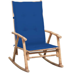 vidaXL Chaise à bascule avec coussin Bambou - TU