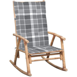 Vidaxl - Chaise à bascule avec coussin Bambou