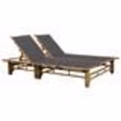 vidaXL Chaise longue pour 2 personnes avec coussins Bambou - TU