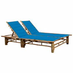 VidaXL 3063949, Linge, Siège rembourré, Bambou, Bleu, Polyester, 1300 mm