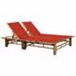 vidaXL Chaise longue pour 2 personnes avec coussins Bambou - TU