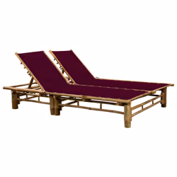 VidaXL 3063954, Linge, Siège rembourré, Bambou, Rouge, Polyester, 1300 mm