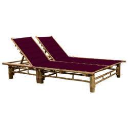 VidaXL 3063954 chaise d'extérieur Linge Siège rembourré Bambou Rouge