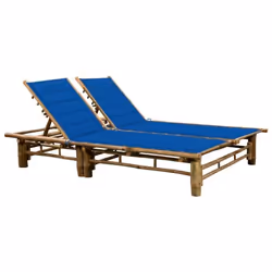 vidaXL Chaise longue pour 2 personnes avec coussins Bambou - TU
