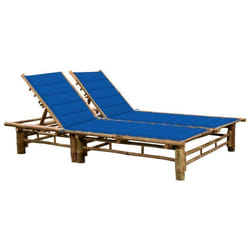 vidaXL Chaise longue pour 2 personnes avec coussins Bambou - TU