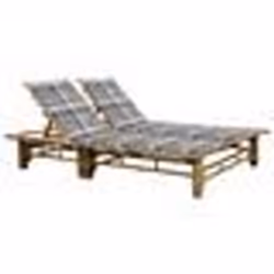 vidaXL Chaise longue pour 2 personnes avec coussins Bambou - TU
