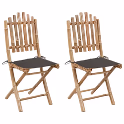 VidaXL 3063995, Terrace, Siège rembourré, Bambou, Taupe, Polyester, 500 mm