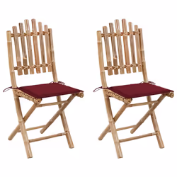 VidaXL 3063996, Terrace, Siège rembourré, Bambou, Rouge, Polyester, 500 mm