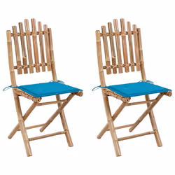 VidaXL 3063997, Terrace, Siège rembourré, Bambou, Bleu, Polyester, 500 mm