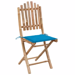VidaXL 3063997 chaise d'extérieur Terrace Siège rembourré Bambou Bleu