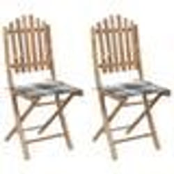 vidaXL Chaises pliables de jardin lot de 2 avec coussins Bambou - TU