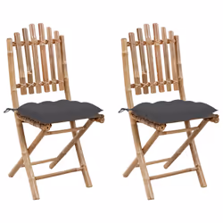 VidaXL 3064002, Terrace, Siège rembourré, Bambou, Anthracite, Polyester, 500 mm