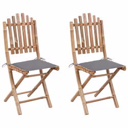 VidaXL 3064003, Terrace, Siège rembourré, Bambou, Gris, Polyester, 500 mm