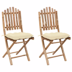 VidaXL 3064004, Terrace, Siège rembourré, Bambou, Crème, Polyester, 500 mm