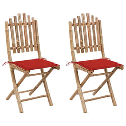 VidaXL 3064008 chaise d'extérieur Terrace Siège rembourré Bambou Rouge