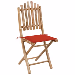 VidaXL 3064008 chaise d'extérieur Terrace Siège rembourré Bambou Rouge - Vue supplémentaire 2