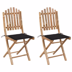 VidaXL 3064009, Terrace, Siège rembourré, Bambou, Noir, Polyester, 500 mm