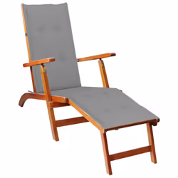 VidaXL 3064015, Terrace, Siège rembourré, Bois d'acacia, Gris, Polyester, 105 cm