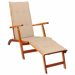 VidaXL 3064017, Terrace, Siège rembourré, Bois d'acacia, Beige, Polyester, 105 cm