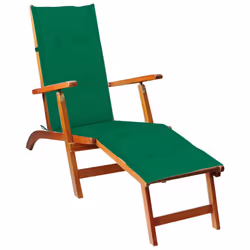 VidaXL 3064019, Terrace, Siège rembourré, Bois d'acacia, Vert, Polyester, 105 cm