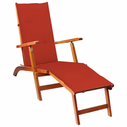 VidaXL 3064020, Terrace, Siège rembourré, Bois d'acacia, Rouge, Polyester, 105 cm