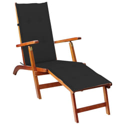 VidaXL 3064021 chaise d'extérieur Terrace Siège rembourré Bois d'acacia Noir
