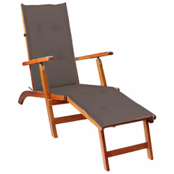 VidaXL 3064022, Terrace, Siège rembourré, Bois d'acacia, Taupe, Polyester, 105 cm