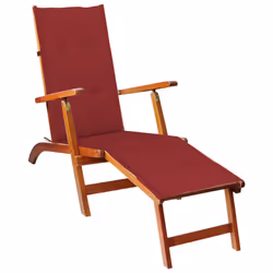 VidaXL 3064023, Terrace, Siège rembourré, Bois d'acacia, Rouge, Polyester, 105 cm