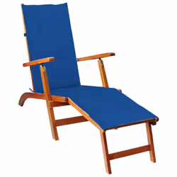 VidaXL 3064024, Terrace, Siège rembourré, Bois d'acacia, Bleu, Polyester, 105 cm