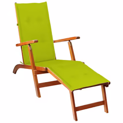 VidaXL 3064025, Terrace, Siège rembourré, Bois d'acacia, Vert, Polyester, 105 cm
