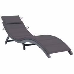 VidaXL 3064044, Linge, Siège rembourré, Bois d'acacia, Anthracite, Polyester, 186 cm