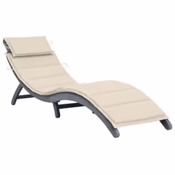 VidaXL 3064046, Linge, Siège rembourré, Bois d'acacia, Crème, Polyester, 186 cm