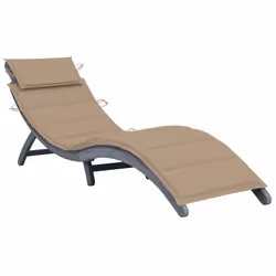 VidaXL 3064047, Linge, Siège rembourré, Bois d'acacia, Beige, Polyester, 186 cm