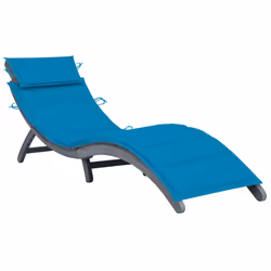VidaXL 3064048, Linge, Siège rembourré, Bois d'acacia, Bleu, Polyester, 186 cm