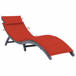 VidaXL 3064050, Linge, Siège rembourré, Bois d'acacia, Rouge, Polyester, 186 cm