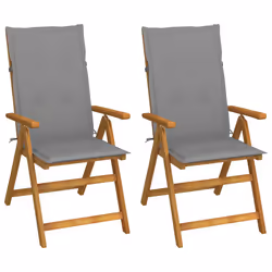 VidaXL 3064060, Terrace, Siège rembourré, Bois d'acacia, Gris, Polyester, 570 mm