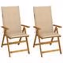 vidaXL Chaises inclinables de jardin lot de 2 et coussins Bois acacia - TU