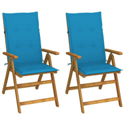 VidaXL 3064063 chaise d'extérieur Terrace Siège rembourré Bois d'acacia Bleu