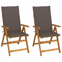 VidaXL 3064067, Terrace, Siège rembourré, Bois d'acacia, Taupe, Polyester, 570 mm