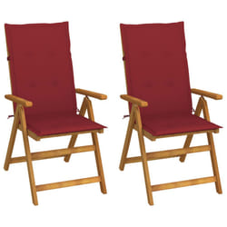 VidaXL 3064068 chaise d'extérieur Terrace Siège rembourré Bois d'acacia Rouge