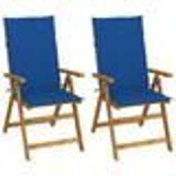 vidaXL Chaises inclinables de jardin lot de 2 et coussins Bois acacia - TU