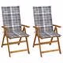 vidaXL Chaises inclinables de jardin lot de 2 et coussins Bois acacia - TU