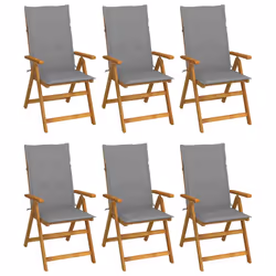 VidaXL 3064090, Terrace, Siège rembourré, Bois d'acacia, Gris, Polyester, 570 mm