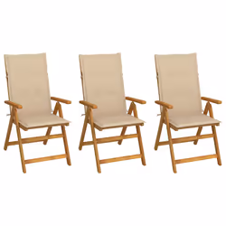 VidaXL 3064092, Terrace, Siège rembourré, Bois d'acacia, Beige, Polyester, 570 mm