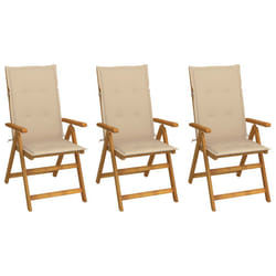 VidaXL 3064092 chaise d'extérieur Terrace Siège rembourré Bois d'acacia Beige