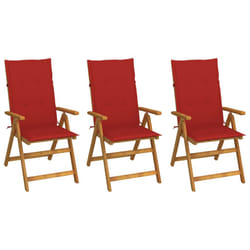 VidaXL 3064095 chaise d'extérieur Terrace Siège rembourré Bois d'acacia Rouge