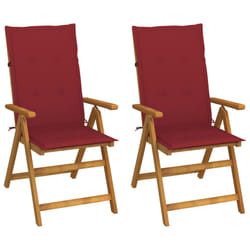 VidaXL 3064098 chaise d'extérieur Terrace Siège rembourré Bois d'acacia Rouge