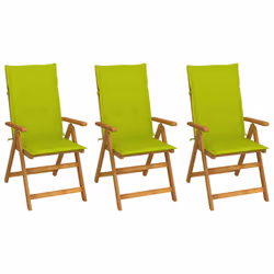 VidaXL 3064100, Terrace, Siège rembourré, Bois d'acacia, Vert, Polyester, 570 mm